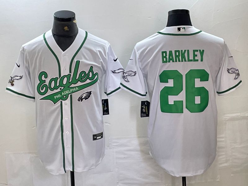 Men Philadelphia Eagles #26 Barkley White 2024 Nike Co branded NFL Jersey style 11->philadelphia eagles->NFL Jersey